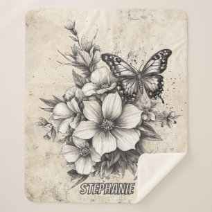 Rustikale Blume und Schmetterlinge - Altpapier (5) Sherpadecke
