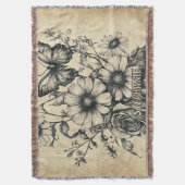Rustikale Blume und Schmetterlinge - Altpapier (6) Decke (Vorderseite Vertikal)