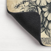 Rustikale Blume und Schmetterlinge - Altpapier (6) Mousepad (Ecke)
