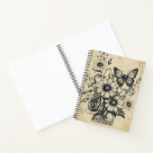 Rustikale Blume und Schmetterlinge - Altpapier (6) Notizblock (Innenseite)