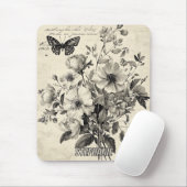 Rustikale Blume und Schmetterlinge - Altpapier (8) Mousepad (Mit Mouse)