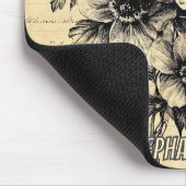 Rustikale Blume und Schmetterlinge - Altpapier (9) Mousepad (Ecke)