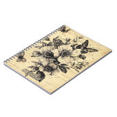 Rustikale Blume und Schmetterlinge - Altpapier (9) Notizblock (Linke Seite)