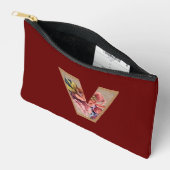 Rustikale Blume Ursprünglich / Burgund Zubehörtasche (Offen)