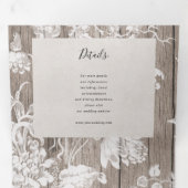 Rustikale Blume verdreifachen sich in einer Hochze Dreifach Gefaltete Einladung (Innen Erste Seite)