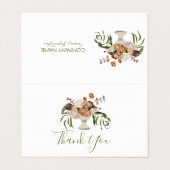 Rustikale Blume Visitenkarten (Außenseite Aufgefaltet)