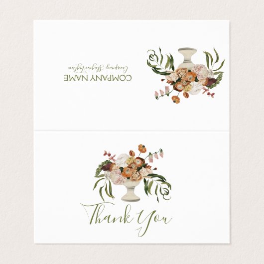 Rustikale Blume Visitenkarten (Außenseite Aufgefaltet)