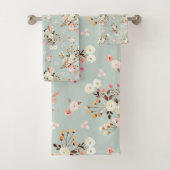 Rustikale Blume Wasserfarben Muster Badhandtuch Set (Insitu)