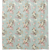 Rustikale Blume Wasserfarben Muster Duschvorhang (Vorderseite)