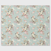 Rustikale Blume Wasserfarben Muster Geschenkpapier (Flach)