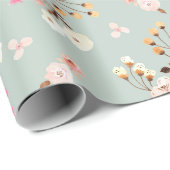 Rustikale Blume Wasserfarben Muster Geschenkpapier (Rolleneckpunkt)