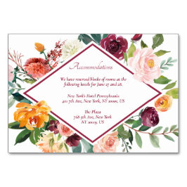 Rustikale Blume Weinrote Unterkünfte Tischnummer