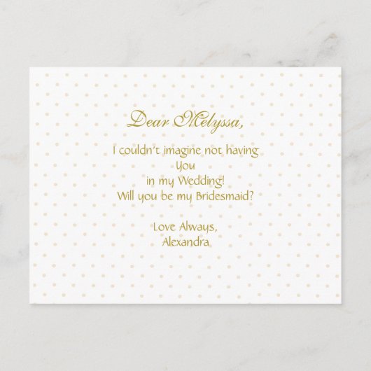 Rustikale Blume, werden Sie meine Brautjungfrau se Einladungspostkarte (Rückseite)