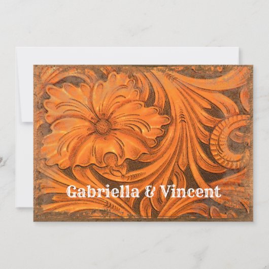 Rustikale Blume Western Hochzeit Einladung (Vorderseite)