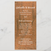 Rustikale Blume Western Hochzeitsprogramm Programm (Rückseite)