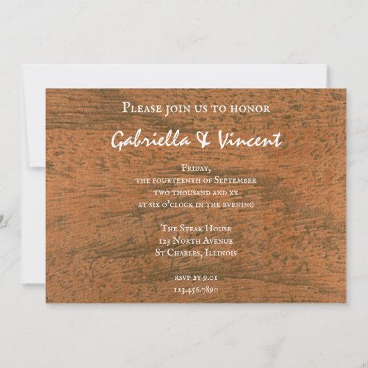 Rustikale Blume Western Probe Abendessen Einladung (Rückseite)