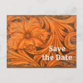 Rustikale Blume Western Save the Date Ankündigungspostkarte (Vorderseite)
