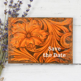 Rustikale Blume Western Save the Date Einladung
