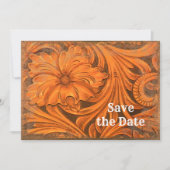 Rustikale Blume Western Save the Date Einladung (Vorderseite)