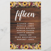 Rustikale Blume Wood Tischnummer Gästebuch (Rückseite)