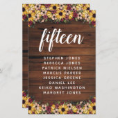 Rustikale Blume Wood Tischnummer Gästebuch (Vorne/Hinten)