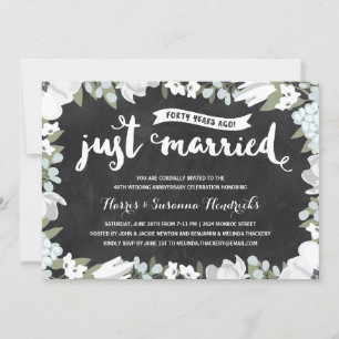 Rustikale Blumen   40. Hochzeitstag Einladung