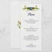 Rustikale Blumen Acorns Oak Blätter Hochzeit| Menükarte (Vorne/Hinten)