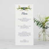 Rustikale Blumen Acorns Oak Blätter Hochzeit| Menükarte (Stehend Vorderseite)
