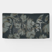 Rustikale Blumen-Bar-Menü Hochzeitsempfang Dekorat Banner (Horizontal)
