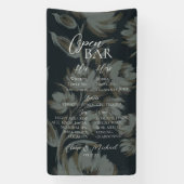 Rustikale Blumen-Bar-Menü Hochzeitsempfang Dekorat Banner (Vertikal)