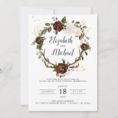 Rustikale Blumen | Boho-Botanische Hochzeitseinlad Einladung (Vorderseite)