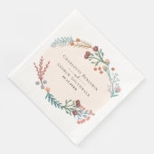 Rustikale Blumen-Boho Wildblume Wreath Wedding Serviette (Ecke)