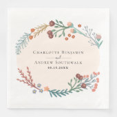 Rustikale Blumen-Boho Wildblume Wreath Wedding Serviette (Vorderseite)