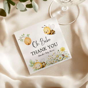 Rustikale Blumen-Daisy Oh Babee Honigbiene Baby Sh Serviette