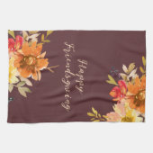 Rustikale Blumen-Friendsgiving Geschirrtuch (Horizontal)