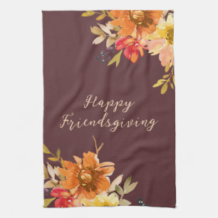 Rustikale Blumen-Friendsgiving Geschirrtuch