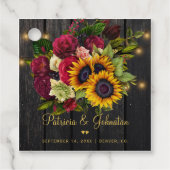 Rustikale Blumen Gold elegante Hochzeit danke Geschenkanhänger (Vorderseite)