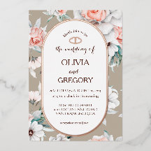 Rustikale Blumen Gold Oval Rahmen Hochzeit