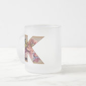 Rustikale Blumen-Großmonogramm K Mattglastasse (Vorderseite Links)