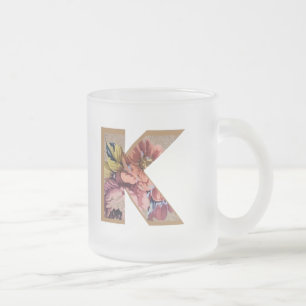 Rustikale Blumen-Großmonogramm K Mattglastasse