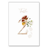 Rustikale Blumen-Handschrift-Schrift 2 Hochzeit Tischnummer (Rückseite)