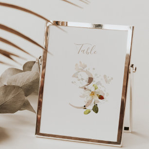 Rustikale Blumen-Handschrift-Schrift 3 Hochzeit  Tischnummer