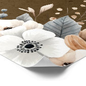Rustikale Blumen-Hochzeits-Imitation Kraftpapier-T Poster (Ecke)