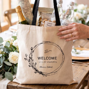 Rustikale Blumen-Hochzeits-Willkommens-Tasche Tragetasche
