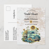 Rustikale Blumen-Hochzeitsdusche-Einladung aus Hol Postkarte (Vorne/Hinten)