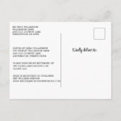 Rustikale Blumen-Hochzeitsdusche-Einladung aus Hol Postkarte (Rückseite)