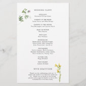 Rustikale Blumen-Hochzeitsprogramm mit Wildblumen Flyer (Hinten)