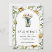 Rustikale Blumen-Mason-Glas-Foto-Hochzeit Save The Date (Vorderseite)