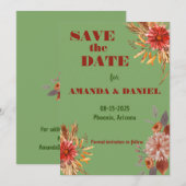 Rustikale Blumen-Save-the-Date-Einladung Save The Date (Vorne/Hinten)