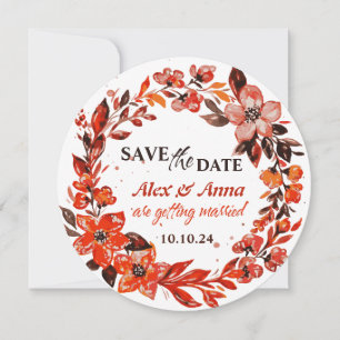 Rustikale Blumen-Save-the-Date-Karte Einladung